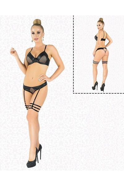 Elawin Γυναικείο Underwire Διχτυωτό Λεπτομερές Ματ Λατέξ Ζαρτιέρες U7110