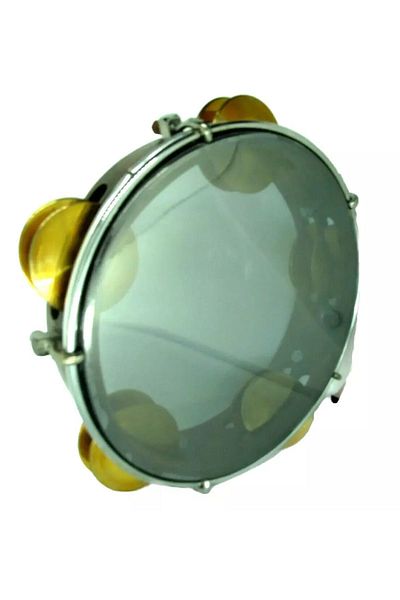 Unosell Cymbal Tambourine with Bell Plastic Skin 22 Cm, Tambourine Tambourine Riq Marine W / Cymbals