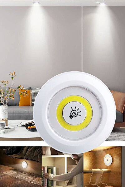 Genel Markalar Uzaktan Kumandalı 3 Lü Spot Led Lamba Kablosuz Pilli Işıldak M...