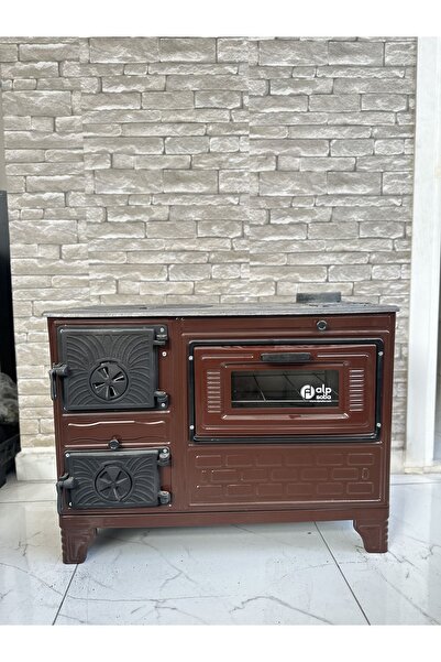 ALP SOBA SANAYİ , Döküm Tuğlalı ,Kahve rengi , Emaye Soba