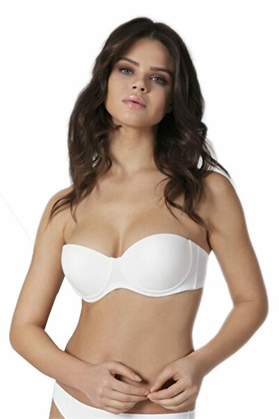 Orkide Sırt Şefaf Straplez Dekolte Sütyen Ekru Yeni Sezon (1 Adet Ekonomik)