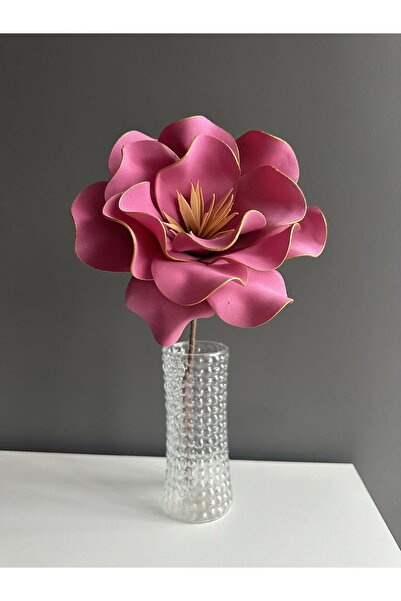 Luvienn El Yapımı Dekoratif Büyük Boy Pembe Yapay Manolya-Vazo Çiçeği