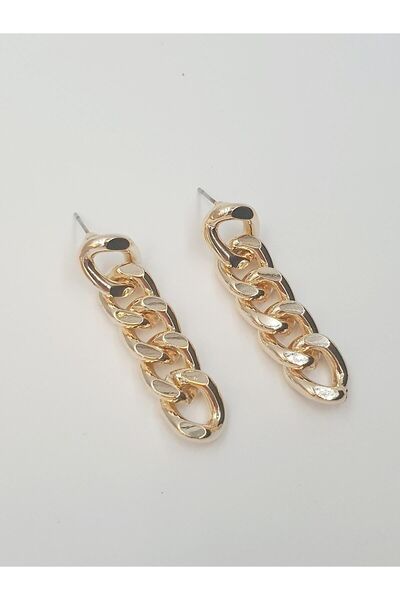 YUGENCONCEPT Gold Kaplama Kalın Gurmet Zincir Küpe