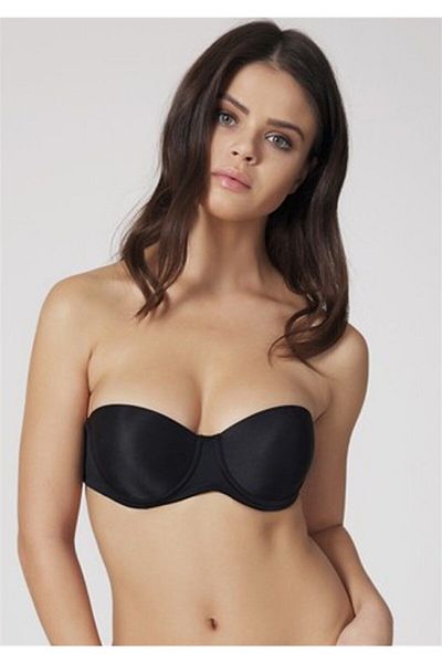 Orkide Women's Black Push-Up Padded Basic 2-Piece Advantage Strapless Bra