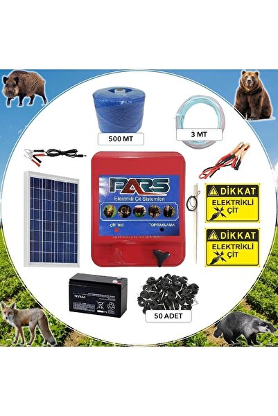 Pars Endüstri Pars Elektrikli Çit Ayı-domuz Kovucu Eco Set 500 (DEMİR DİREK İ...