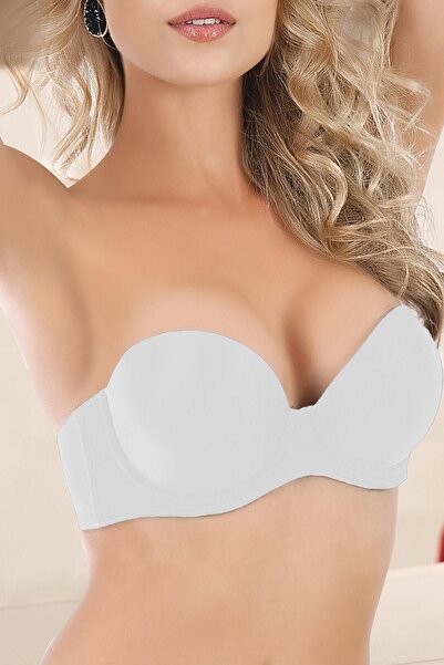 Nurteks Women's White Extra Support Strapless Bra 1590