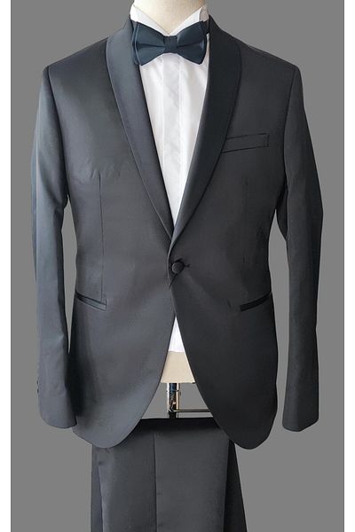 crispino Navy Blue Men's Tuxedo Suit - Groom Suit Jacket and Trousers