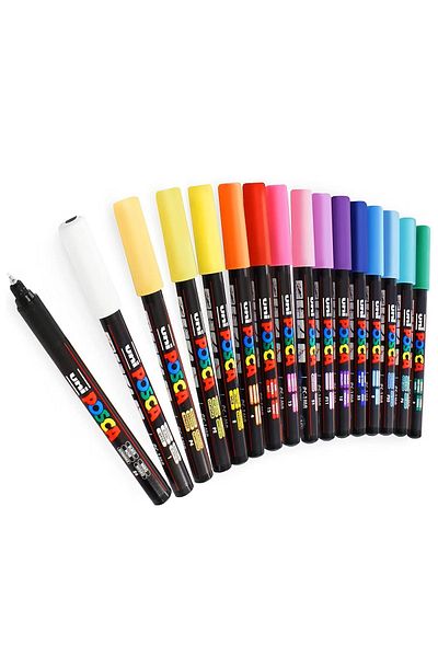 Uni Posca Posca 1MR Water Based Painting Marker 0.7 mm Set of 16