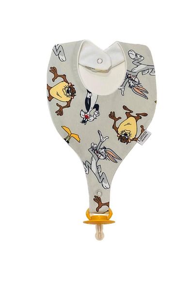 Lumos Trade 100% Cotton Striped Film Character Pacifier Holder - Baby Bib