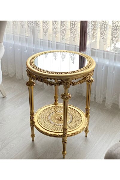 EL YAPIMI Kodiva Varak Oymalı Yan Sehpa