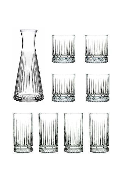 Paşabahçe Elysia 9 Piece Carafe, Soft Drink & Water Glass Set