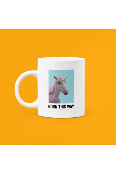 UUR STORE Born This Way Printed Porcelain Mug 330 ml