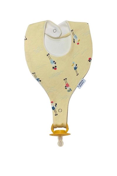 Lumos Trade Cute Stork Patterned 100% Cotton Pacifier Strap - Baby Bib