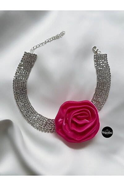 WAHSHE Tasarım Straz Taşlı Choker Gül Kolye