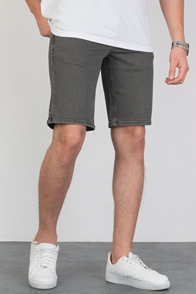 HLT JEANS Erkek Haki Slim Fit Likralı Denim Esnek Jeans Kot Şort HLTHE001930