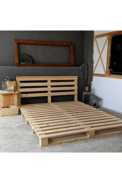 Dekorozi Palet Yatak 140 X 200 Çift Kişilik Ahşap Renk