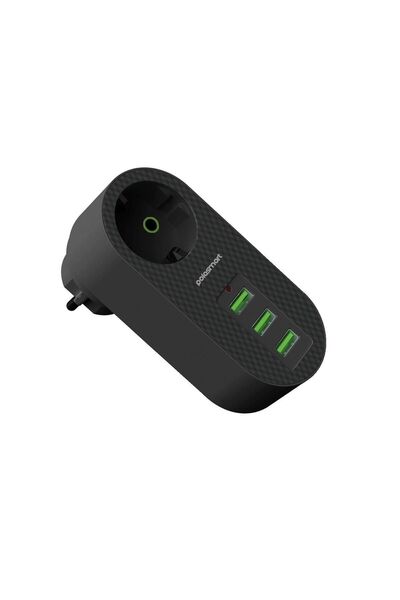 Polosmart Mp11 3 Usb Li Termal Akım Korumalı Priz Siyah