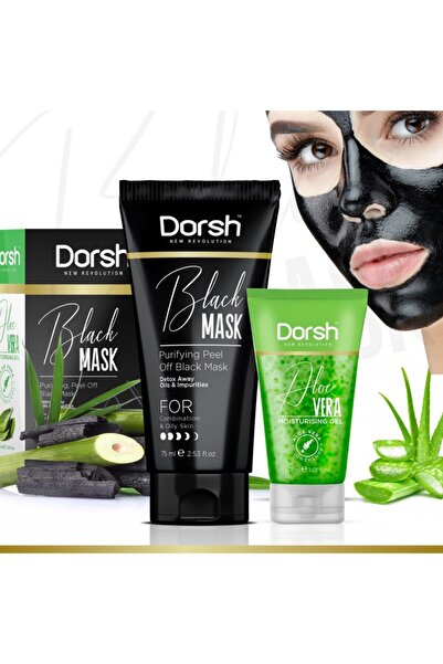 Dorsh Soyulabilir Siyah Maske 75 ml Nemlendirici Aloe Vera Jel 40 ml