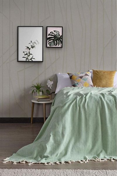 Miabella Home Pique Double, Summer Pique 100% Cotton, Double Bedspread, Tasseled Edge, Soft