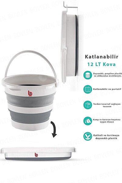 Herza House Pratik Katlanabilir Su Kovası 12,8 lt