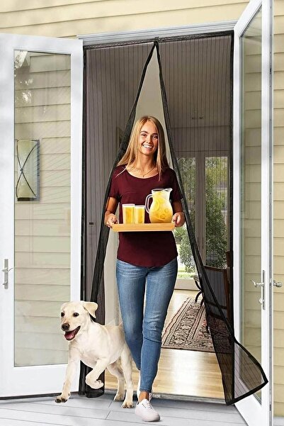 Bundeba Mıknatıslı Siyah Kapı Sinekliği 105 x 205 Haşere Önleyici Balkon Dış ...