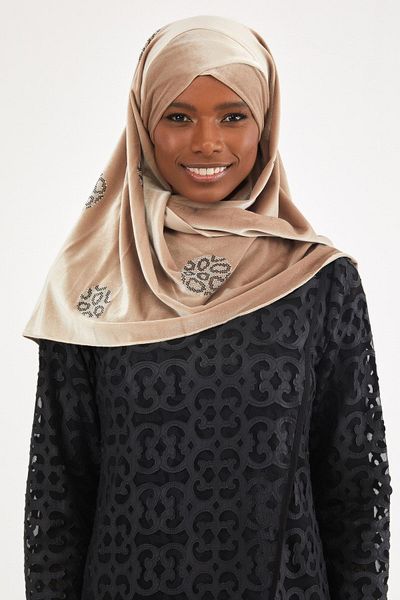 Differenza Velvet Capsule Scarf-beige
