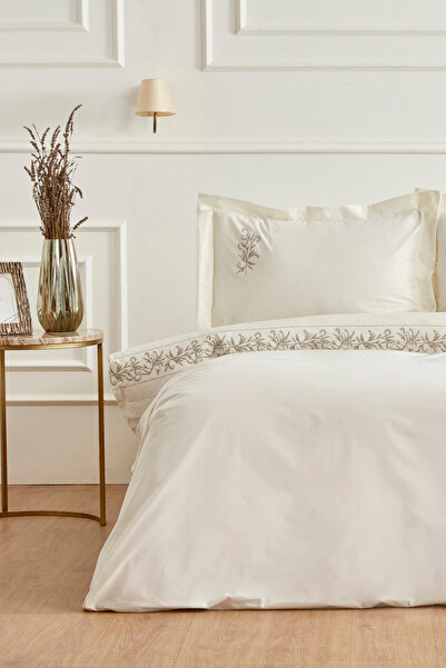 Karaca Home Sada dvou vyšívaných povlaků na přikrývku Maisa v béžové barvě