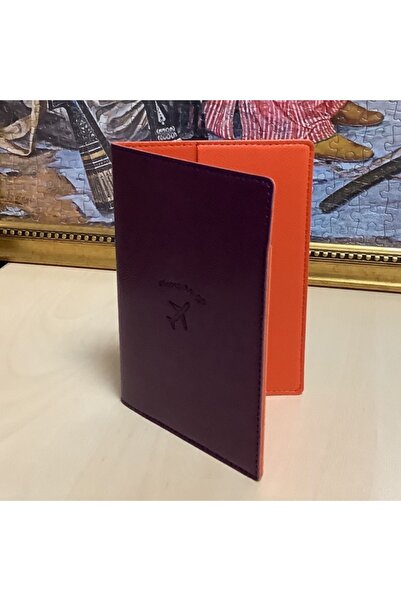 Smyrna Acar Mira Thermo Δερμάτινο Διπλό Χρώμα Θήκη Διαβατηρίου Ταξιδιωτικό Πορτοφόλι