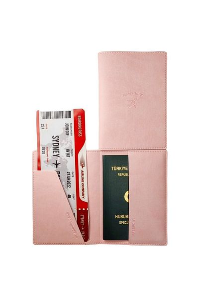 Smyrna Acar Mira Thermo Leather Passport Cover Case Passport Holder Travel Wallet Pink