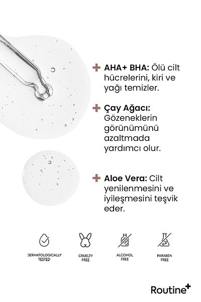 Routine+ Peeling Skin Serum| Aha Bha Peeling Serum| Colorless Formula| Revitalizing & Pore Firming