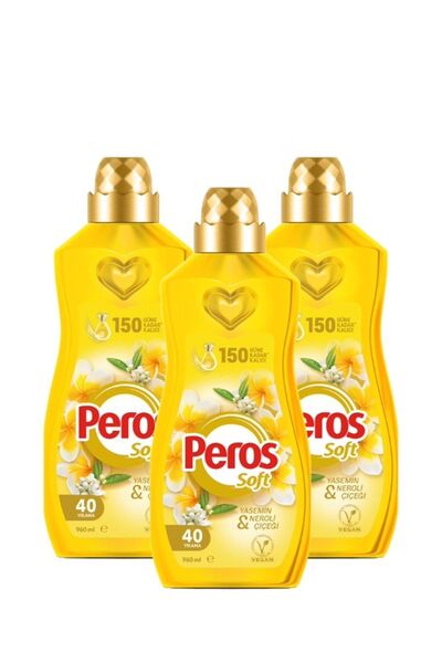 Peros ÇAMAŞIR YUMUŞATICISI 960 MLX3 ADET YASEMİN ÇİÇEĞİ VE NEROLİ ÇİÇEĞİ PEROS