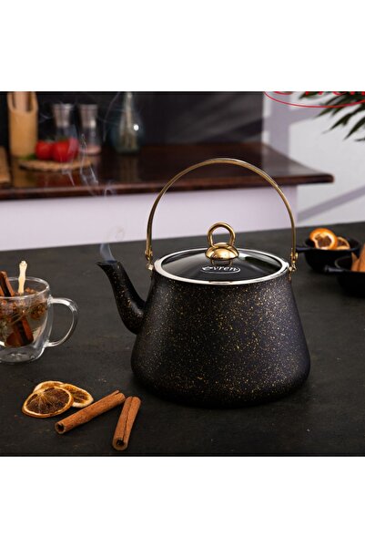 Evren Gold Stone Bakraç Bitki Çayı Demliği 1 lt, Çay Bitki Çaydanlığı Küçük Boy 1 lt