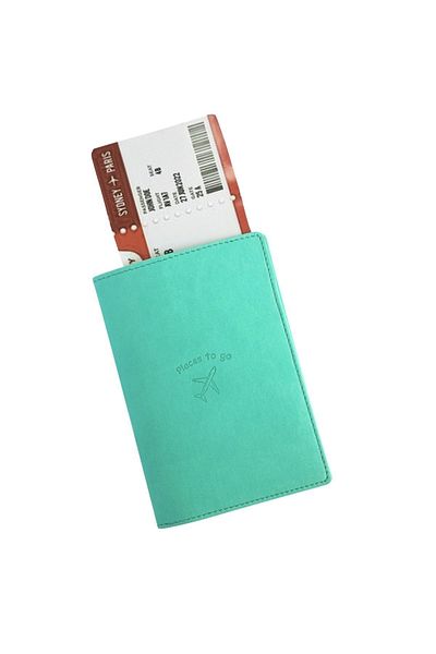 Smyrna Acar Mira Thermo Leather Passport Case Passport Holder Water Green