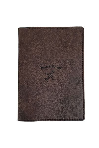 Smyrna Кожен калъф за паспорт Acar Mira Thermo, тъмнокафяв, с каишка за паспорт