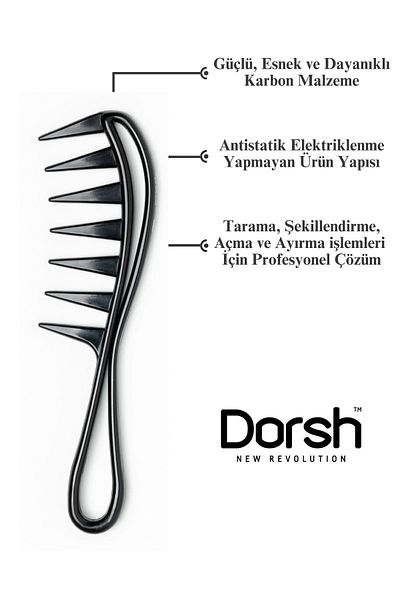 Dorsh Antistatic Carbon Wide Shaping Comb Style Collection - 010