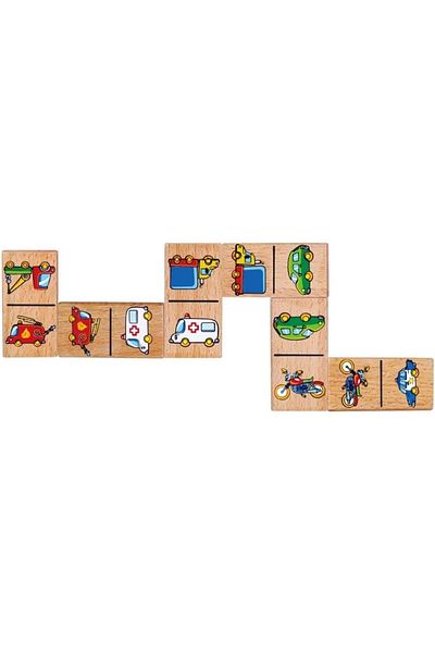 Viga Wooden Dominoes - Vehicles for Kids Ages 3+ Years