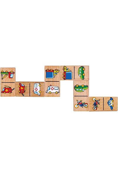 Viga Wooden Dominoes - Vehicles for Kids Ages 3+ Years
