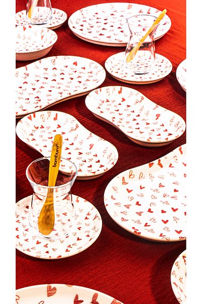 Bambum Pera Love 19 Cm Oval Boat with Plate