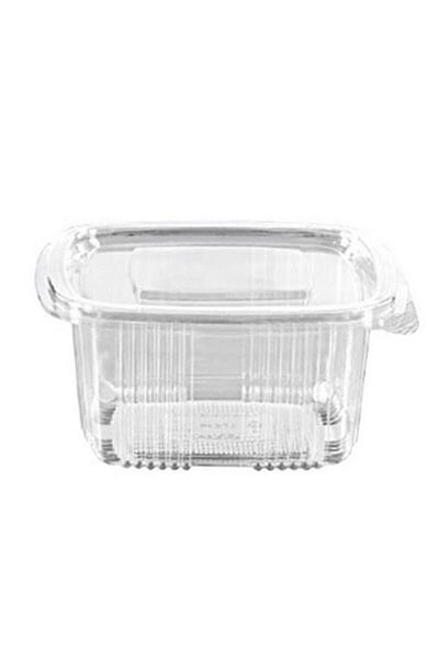 HTN AMBALAJ Plastic Leakproof Container 500 gr Cc Disposable Disposable Plastic Bowl with Lid 100 Pieces
