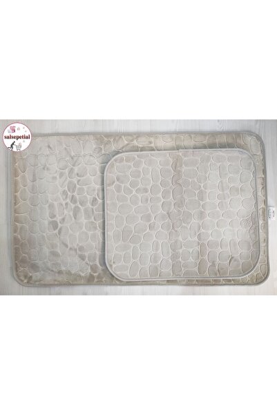Salsepetial 2'li Banyo Paspas Seti Banyo Paspas Takımı Banyo Halısı 60x100 50...