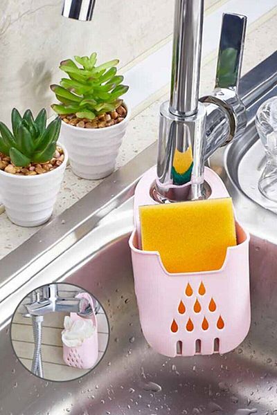 GRİMOR Life Practical Hangable Silicone Dish Sponge Holder Above the Sink Sponge Holder Organizer Hanging Sponge Holder