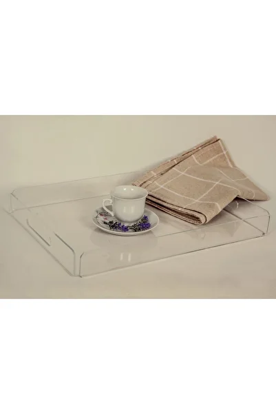 Asfal Transparent Plexiglass Tray 35x25 cm Service Coffee Tea And Presentation Tray