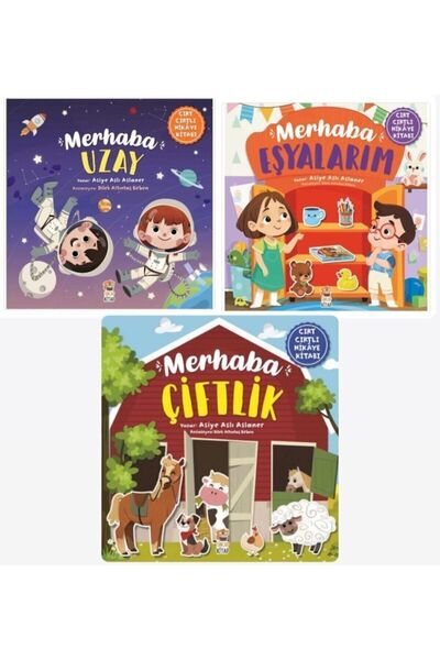 Sincap Kitap Merhaba Serisi Cırt Cırtlı Hikaye Kitapları 3'lü Set Merhaba Çif...