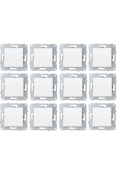 orka elektrik Karre White 12 Pieces Single Switch Frameless