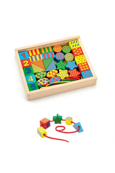 Viga Lacing Blocks for Ages 3+ Years