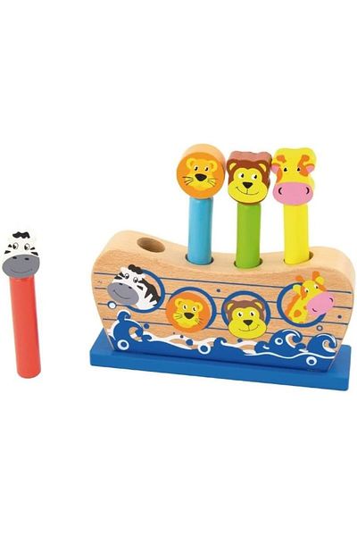 Viga Pop-up Wooden Noah's Ark Puppet Toy for Toddlers Ages 1+ Year