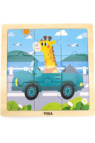 Viga Wooden 9-Piece-Puzzle - Car