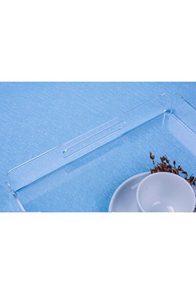 Asfal Şeffaf Pleksi Tepsi 35x25 cm Servis Kahve Çay Ve Sunum Tepsisi