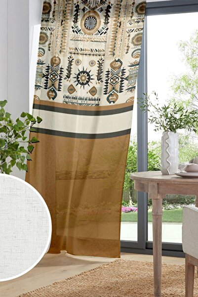 Else Dekor Perdele din tul 140x260cm pentru sufragerie și bucătărie - Decorativ cu model și imprimat minimalist