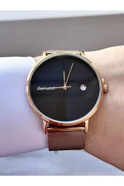 Ferrucci Men's Wicker Strap Wristwatch